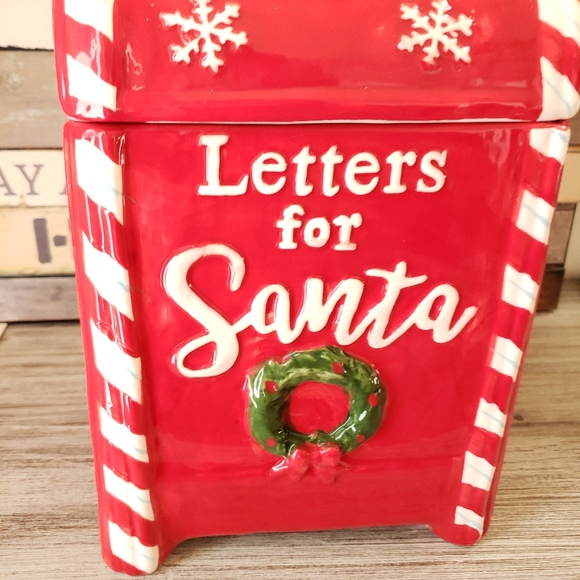 Holly Joy Letters for Santa Red Mailbox Cookie Jar - Picture 4 of 9